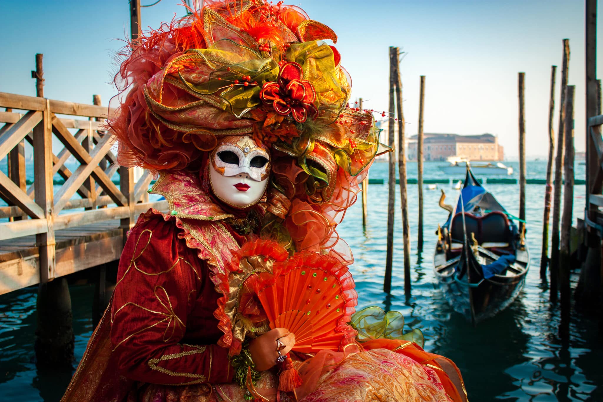 Costume tradizionale al Carnevale di Venezia.