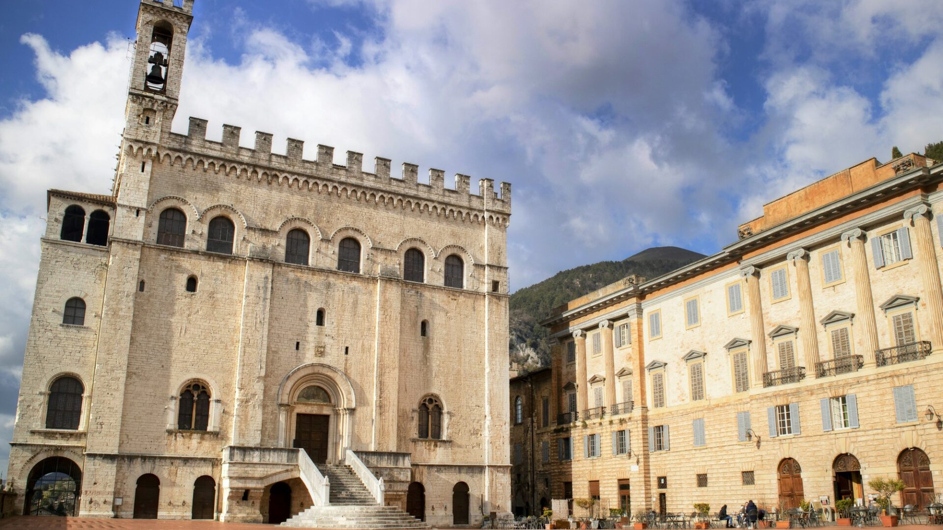 Central Italy The medieval square of Gubbio Umbria