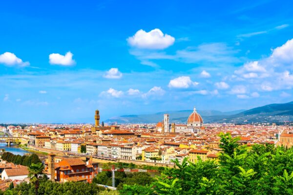 Florence or Firenze aerial cityscape.Tuscany, Italy