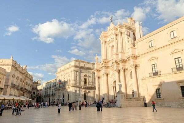 People at the square in Catania, Sicily
