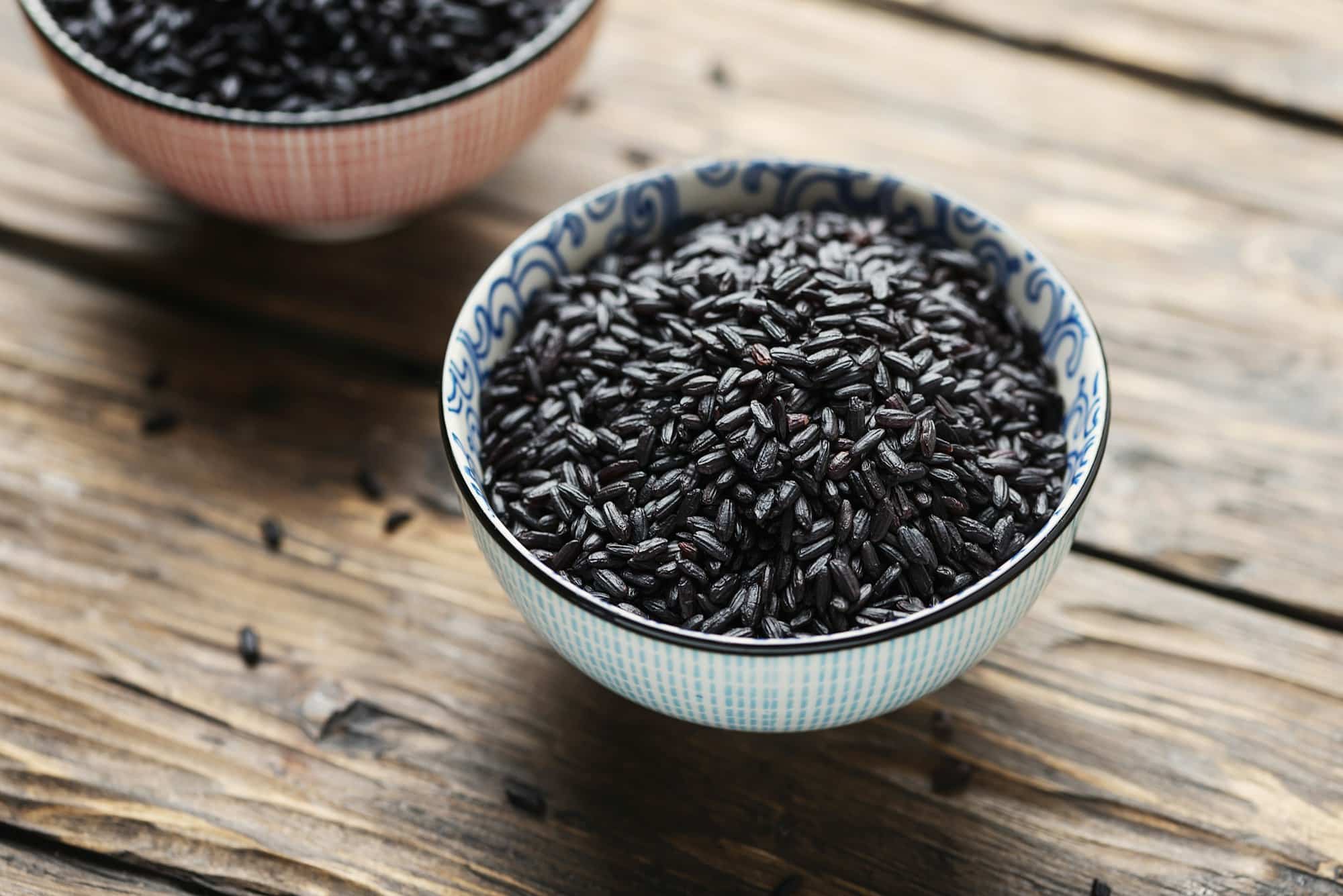 Raw black asian rice