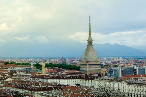 Torino (Turin, Italy): cityscape at sunrise