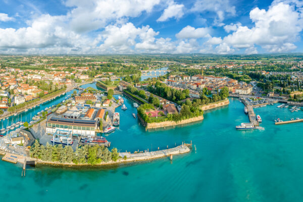 Landscape with Peschiera del Garda, Garda Lake, Italy