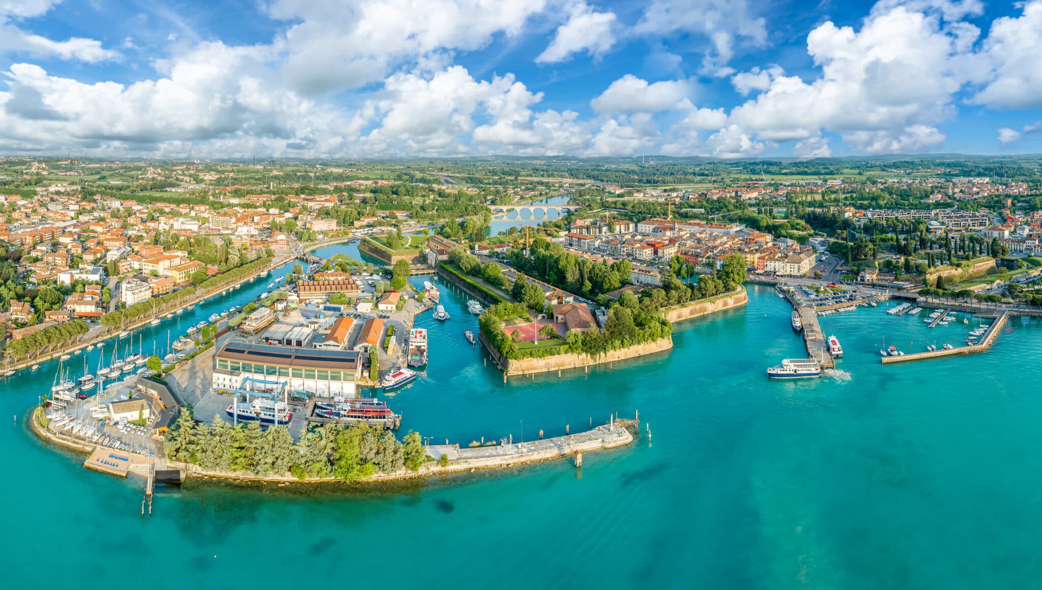 Landscape with Peschiera del Garda, Garda Lake, Italy