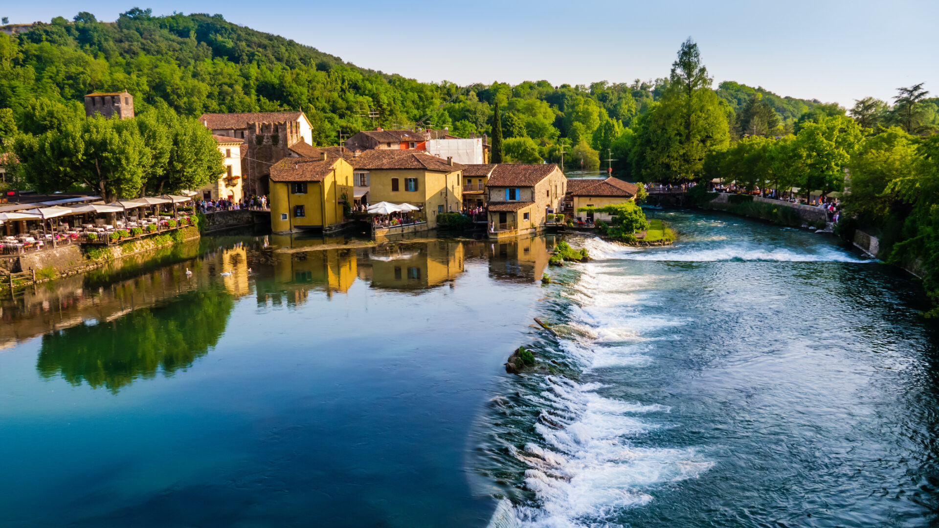 Vista panoramica di Borghetto, Valeggio sul Mincio, Italia