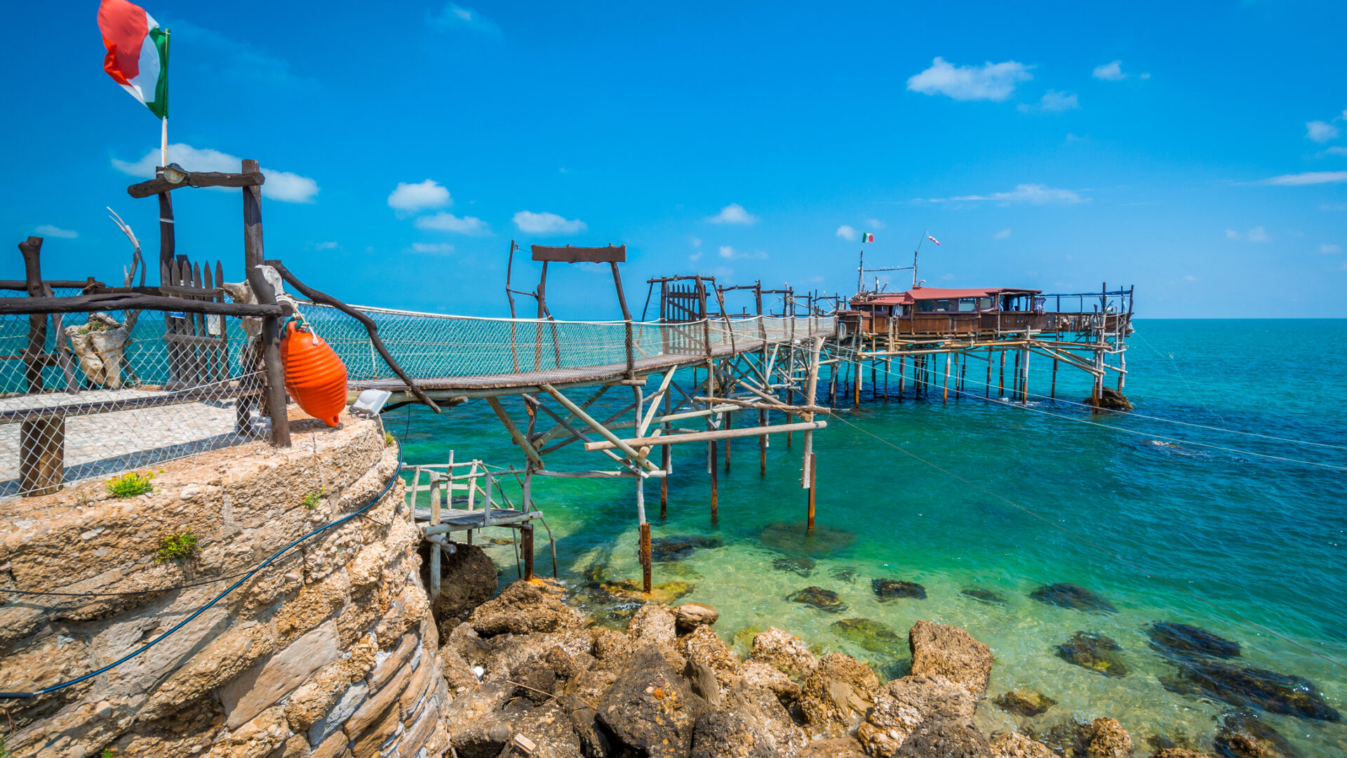 Costa dei Trabocchi, province de Chieti, Abruzzes, Italie.