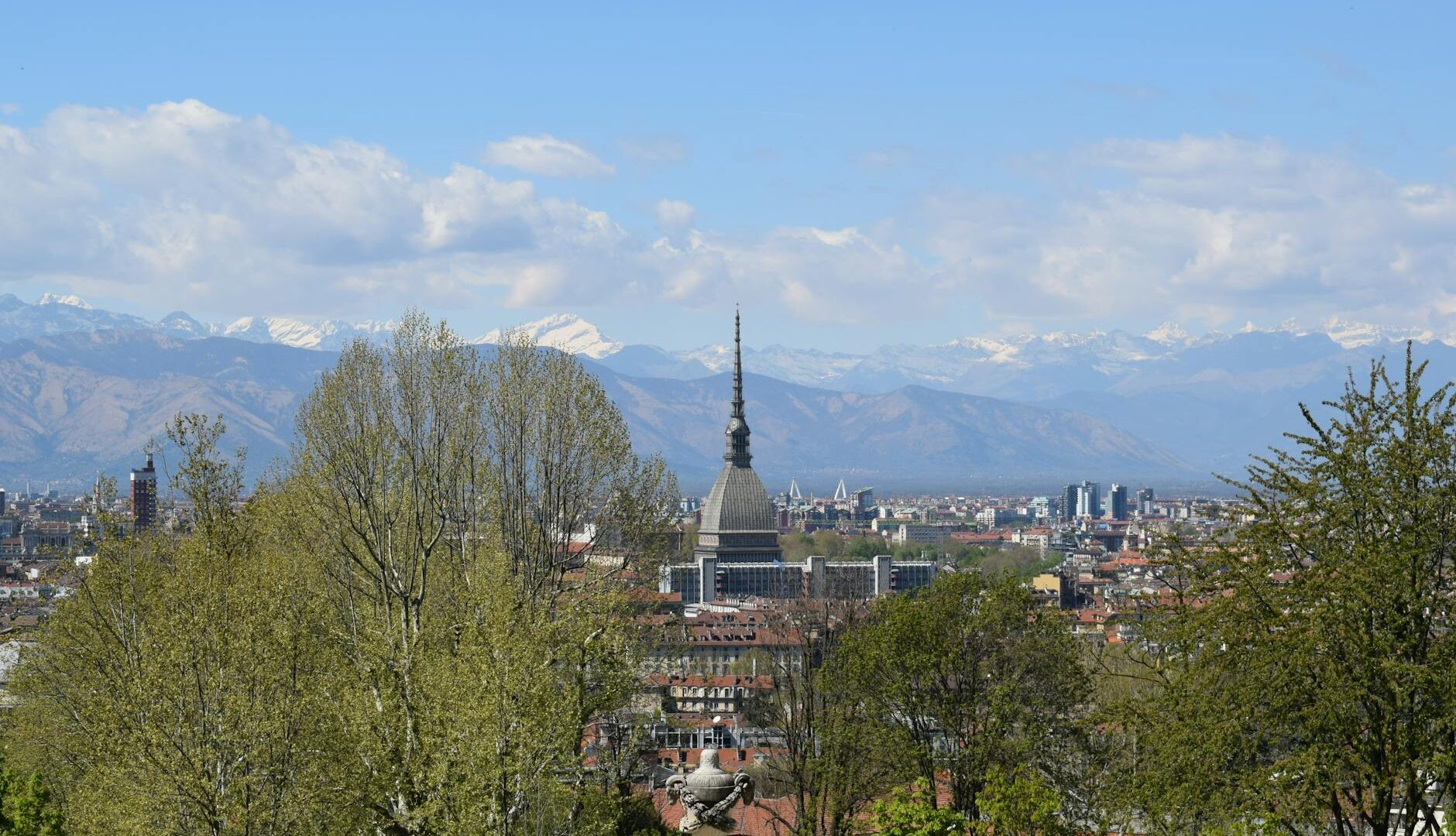 Panorama di Torino con la Mole e le Alpi