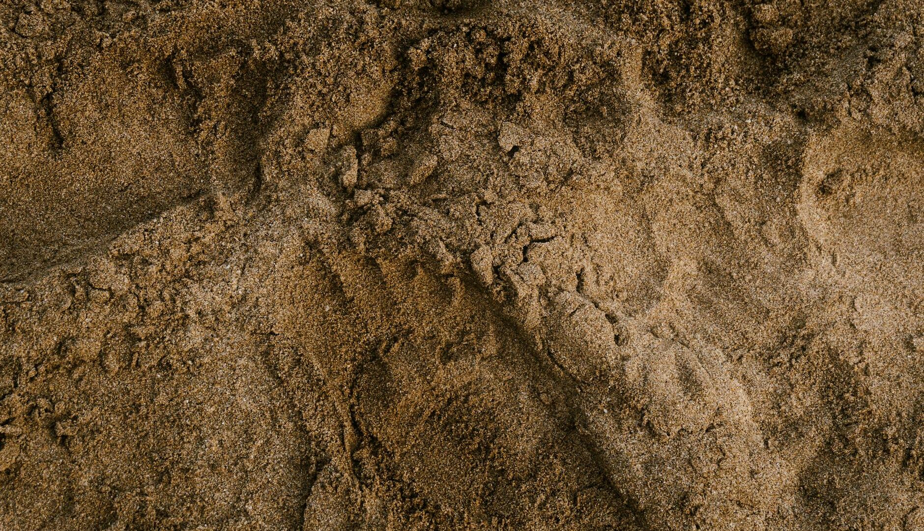 Dettaglio di sabbia marrone compatta