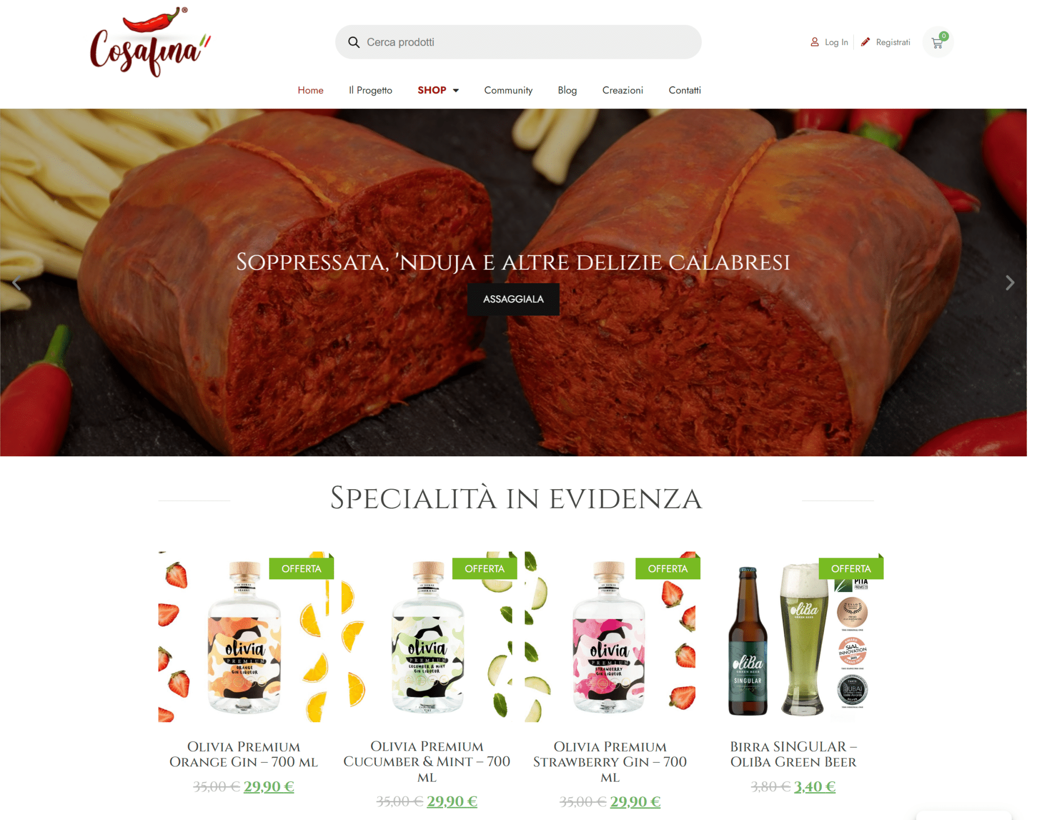 Prodotti gastronomici tipici calabresi online.