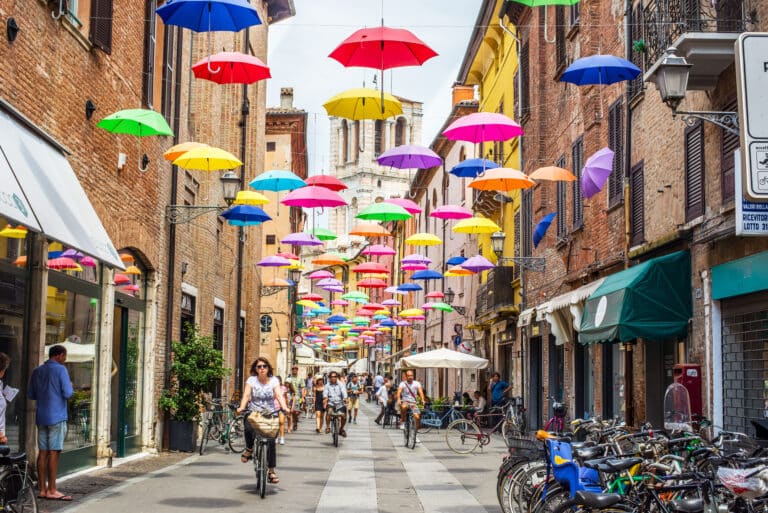 Via Giuseppe Mazzini, Ferrara. Emilia-Romagna.