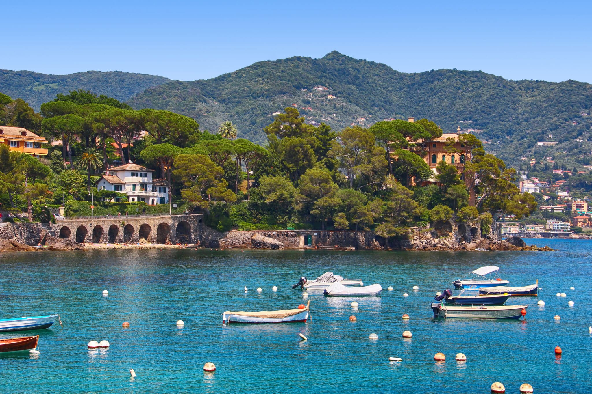 Costa del mare di Rapallo, Italia. Costa del mare di Rapallo resort, provincia di Genova, Liguria, Italia