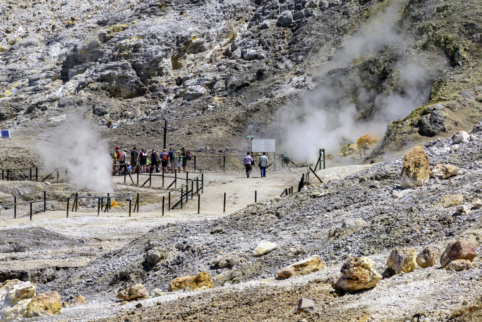 游览活火山地热区。