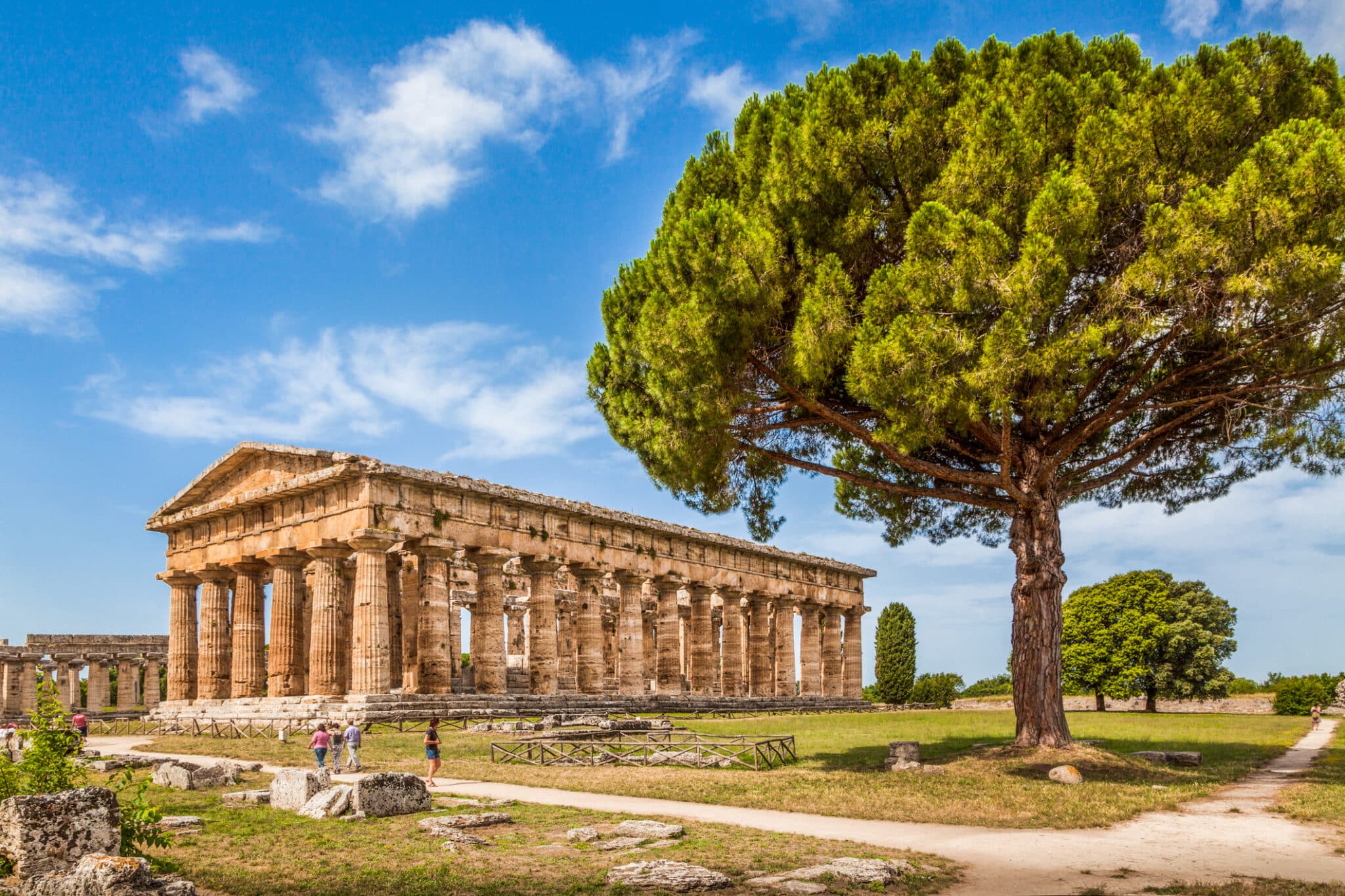 sito archeologico dei templi di paestum, campania, italia.